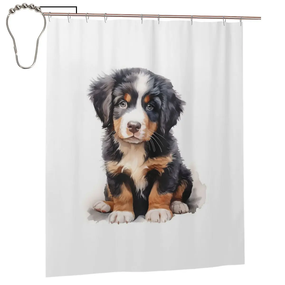 Занавеска для душа с изображением бернских швейцарских овчарок, полиэстеровая, водонепроницаемая, с крючками
Занавеска для душа с изображением бернских швейцарских овчарок, полиэстеровая, водонепроницаемая, с крючками