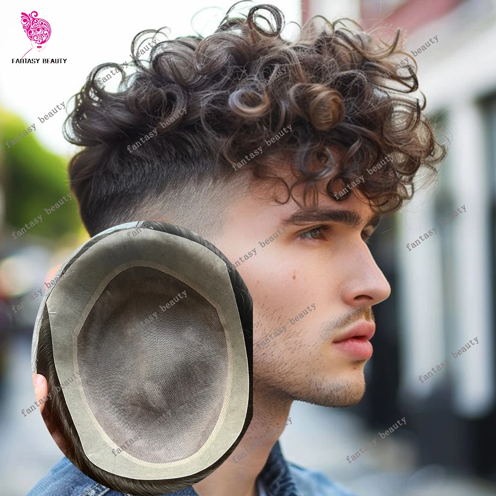 Men 25mm Curly Human Hair Toupee Blonde Hair Replacement Capillary Prosthesi 22mm Curl 100% Human Hair Durable Fine MONO PU Unit
Men 25mm Curly Human Hair Toupee Blonde Hair Replacement Capillary Prosthesi 22mm Curl 100% Human Hair Durable Fine MONO PU Unit