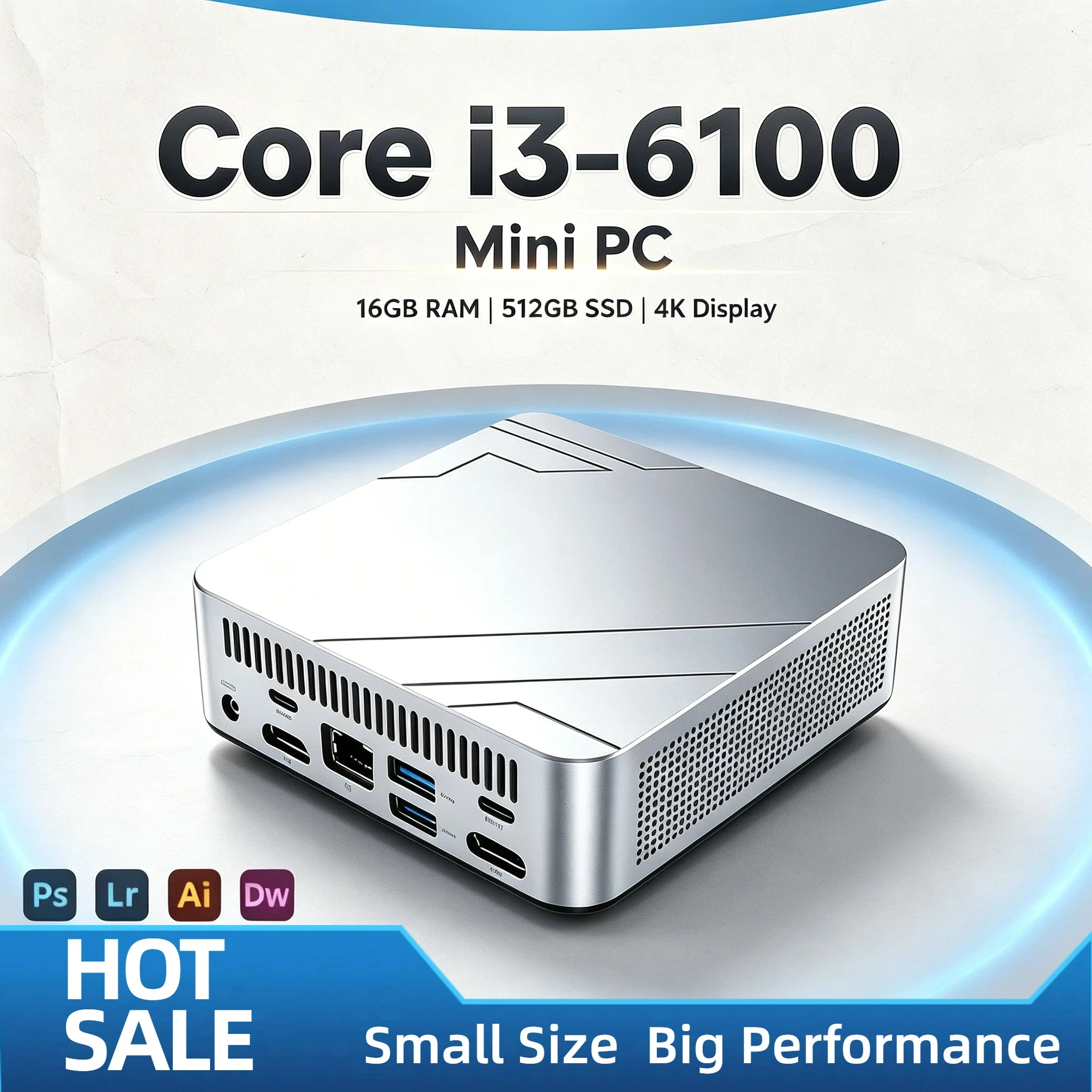 Intel Core i3-6100 Mini PC 16GB DDR4 512GB M.2 NVMe SSD Triple 4K Output WiFi6 BT 5.2 Silent Cooling Office Home Desktop Pro
Intel Core i3-6100 Mini PC 16GB DDR4 512GB M.2 NVMe SSD Triple 4K Output WiFi6 BT 5.2 Silent Cooling Office Home Desktop Pro