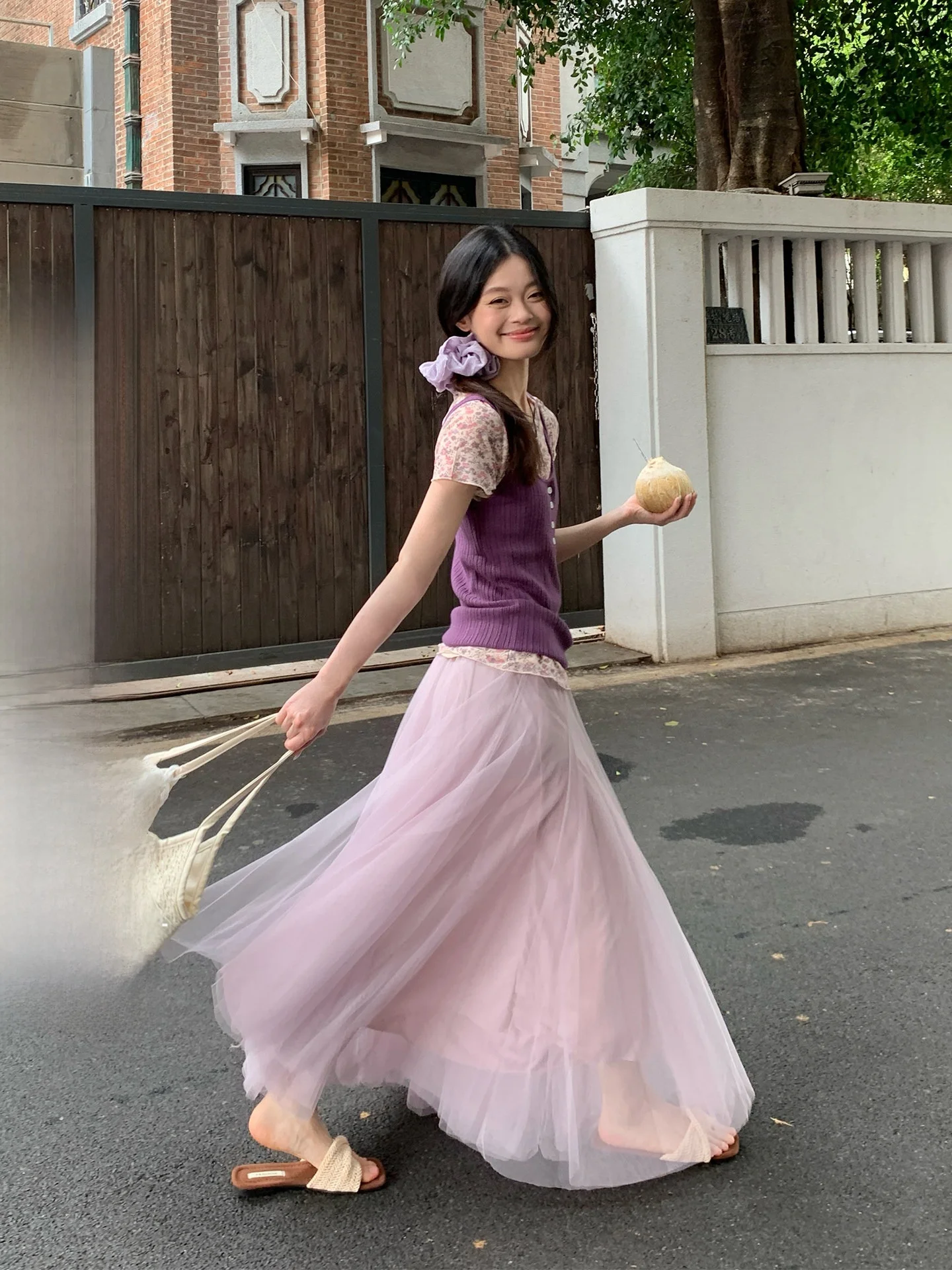 Song Zhengen Light Purple Mesh A-Line Skirt Women's High Waist Korean Style Casual Unique Beautiful Long Skirt
Song Zhengen Light Purple Mesh A-Line Skirt Women's High Waist Korean Style Casual Unique Beautiful Long Skirt