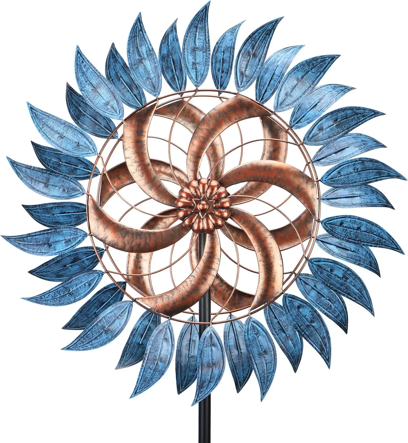 Large Dual-Spin Metal Wind Spinner for Garden Patio Yard Decor, Weather-Resistant Blue Finish
Large Dual-Spin Metal Wind Spinner for Garden Patio Yard Decor, Weather-Resistant Blue Finish