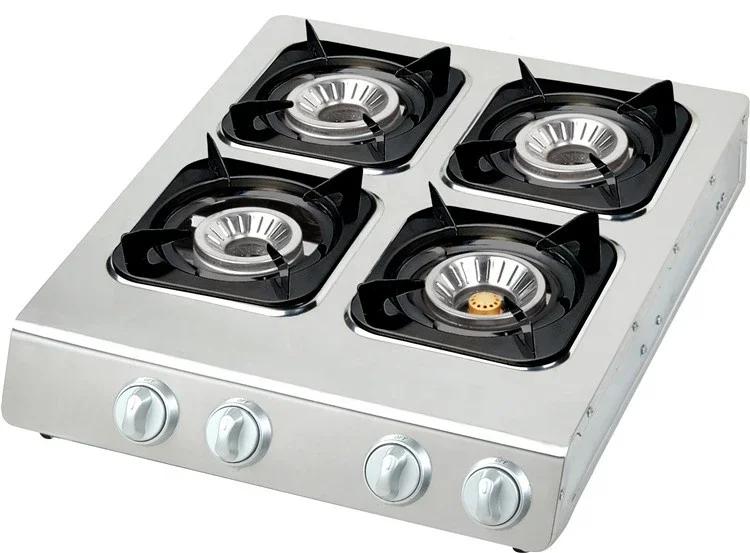 -Modern Novel Design Gas Cooker Stainless Steel 4 Burner Table Gas Stove
-Modern Novel Design Gas Cooker Stainless Steel 4 Burner Table Gas Stove