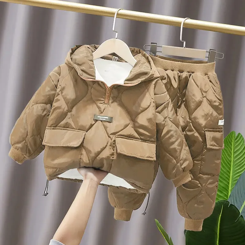 Winter New Korean Kids Boys Clothes Sets Winter Suits Pullover Outwear Coats+pants Velvet Thick Warm Children Snowsuit 2-12 Year
Winter New Korean Kids Boys Clothes Sets Winter Suits Pullover Outwear Coats+pants Velvet Thick Warm Children Snowsuit 2-12 Year