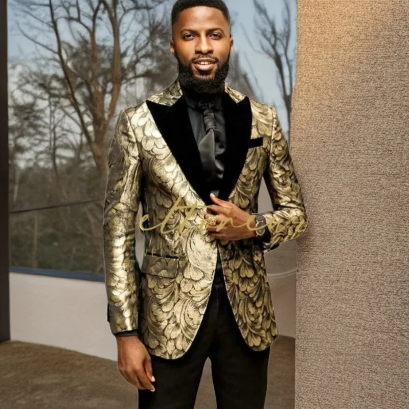 Floral Jacquard Men Suits Slim Fit 2 Pcs Set Wedding Groom Tuxedos Formal Prom Party Male Blazer Costume Homme (Jacket + Pants)
Floral Jacquard Men Suits Slim Fit 2 Pcs Set Wedding Groom Tuxedos Formal Prom Party Male Blazer Costume Homme (Jacket + Pants)