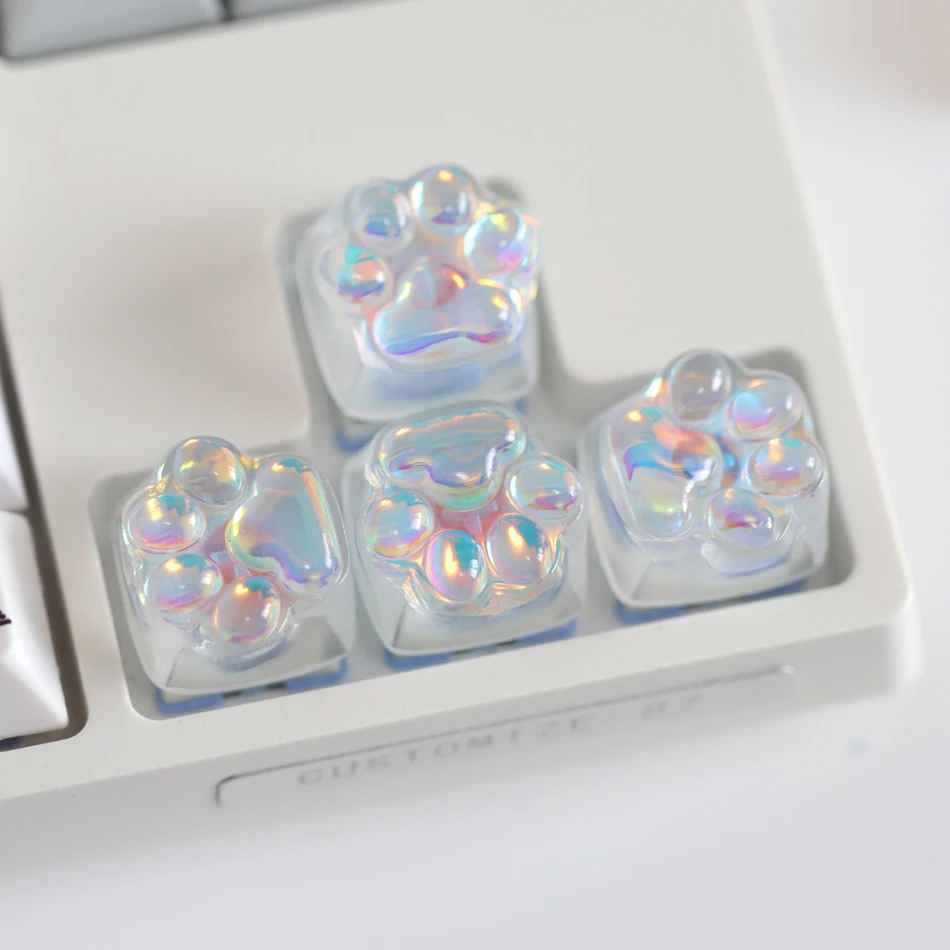 Set of 4 Adorable Irregular Cat Paw Keycap Cross Axis Mechanical Keyboard Transparent WASD Replacement Gaming Keycaps Decoration
Set of 4 Adorable Irregular Cat Paw Keycap Cross Axis Mechanical Keyboard Transparent WASD Replacement Gaming Keycaps Decoration