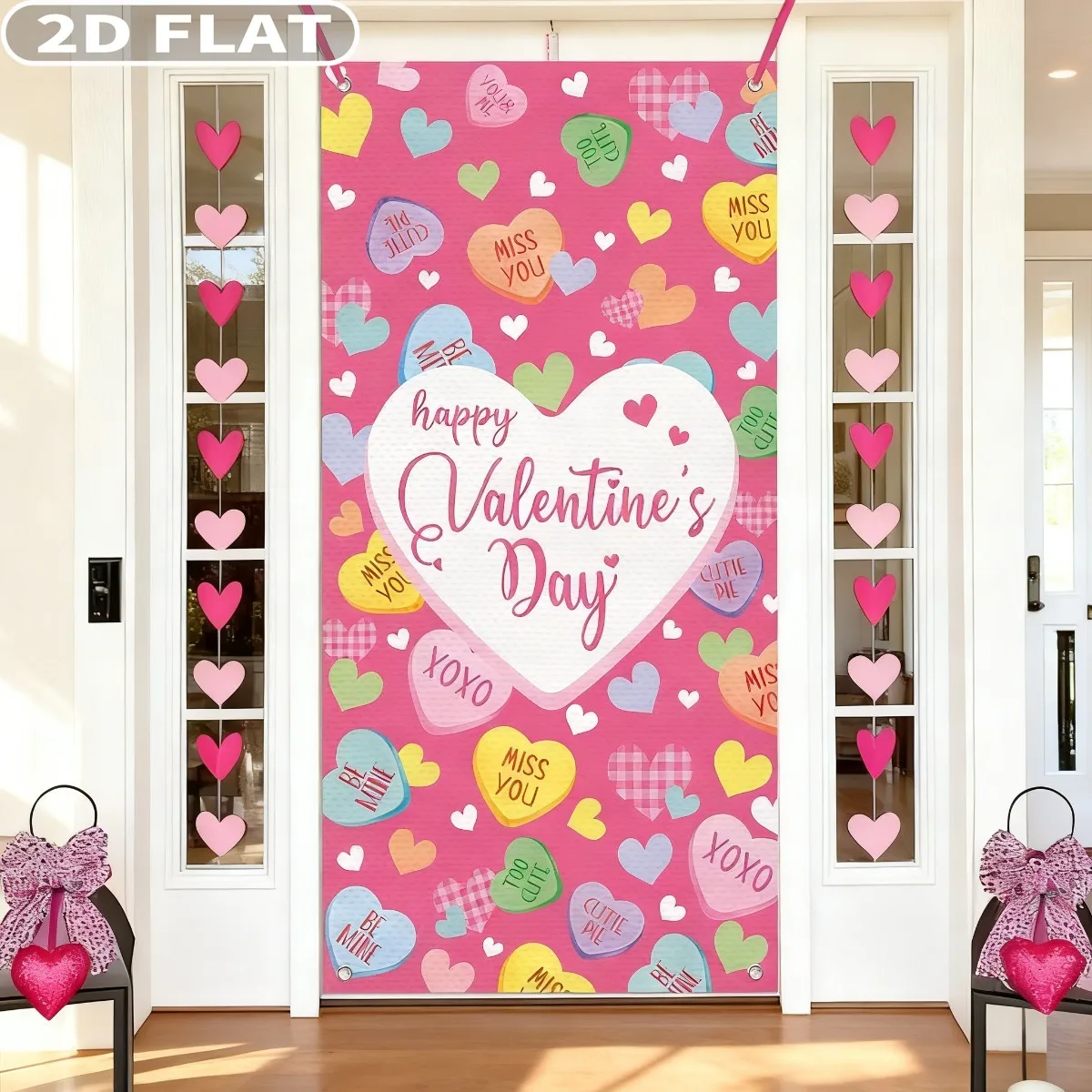 1pc Happy Valentines Day Front Door Cover Decor with Grommets & Ribbon, 3x6 FT, Colorful Love Hearts Polyester Decorative Banner
1pc Happy Valentines Day Front Door Cover Decor with Grommets & Ribbon, 3x6 FT, Colorful Love Hearts Polyester Decorative Banner