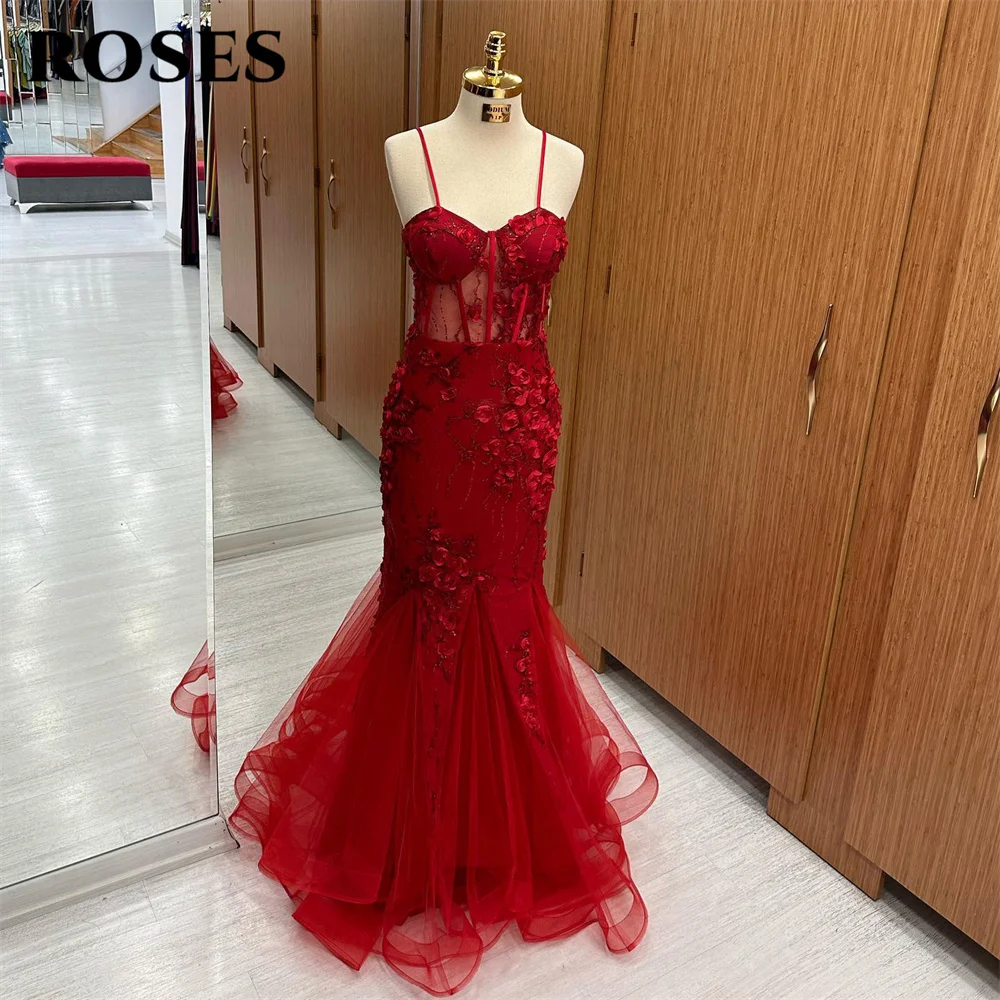 ROSES Spaghetti Strap Prom Dress Mermaid Sexy Party Dress Red Celebrity Gowns Appliques Lace Wedding Party Dress вечерние платья
ROSES Spaghetti Strap Prom Dress Mermaid Sexy Party Dress Red Celebrity Gowns Appliques Lace Wedding Party Dress вечерние платья