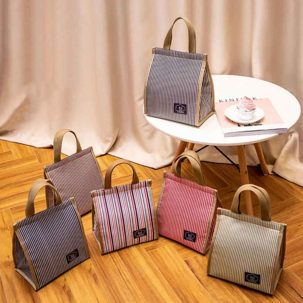 Waterproof Insulated Thermal Lunch Bag Oxford Cloth Stripe Hand-held Picnic Food Pouch Large Capacity Thickened Storage Handbag
Waterproof Insulated Thermal Lunch Bag Oxford Cloth Stripe Hand-held Picnic Food Pouch Large Capacity Thickened Storage Handbag