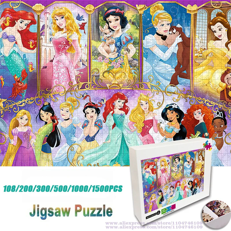 Disney Princess Puzzle Jigsaw Cartoon Anime Characters 108/200/300/500/1000/1500Pcs Intelligence Puzzles Birthday Gifts with Box
Disney Princess Puzzle Jigsaw Cartoon Anime Characters 108/200/300/500/1000/1500Pcs Intelligence Puzzles Birthday Gifts with Box