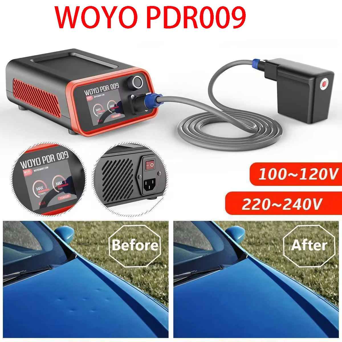 WOYO PDR009 Professional Car Dent Quick Repair Tool for Aluminum Auto Body Paintless Dent Remover Tool Puller Magnetic Induction
WOYO PDR009 Professional Car Dent Quick Repair Tool for Aluminum Auto Body Paintless Dent Remover Tool Puller Magnetic Induction