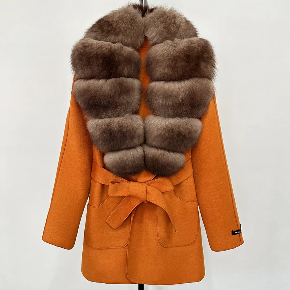 Elegant Woolen Coat Autumn Wool Blend Jacket Women Winter Fashion Real Fox Fur Collar European Natural Fur Collar Coat Female
Elegant Woolen Coat Autumn Wool Blend Jacket Women Winter Fashion Real Fox Fur Collar European Natural Fur Collar Coat Female