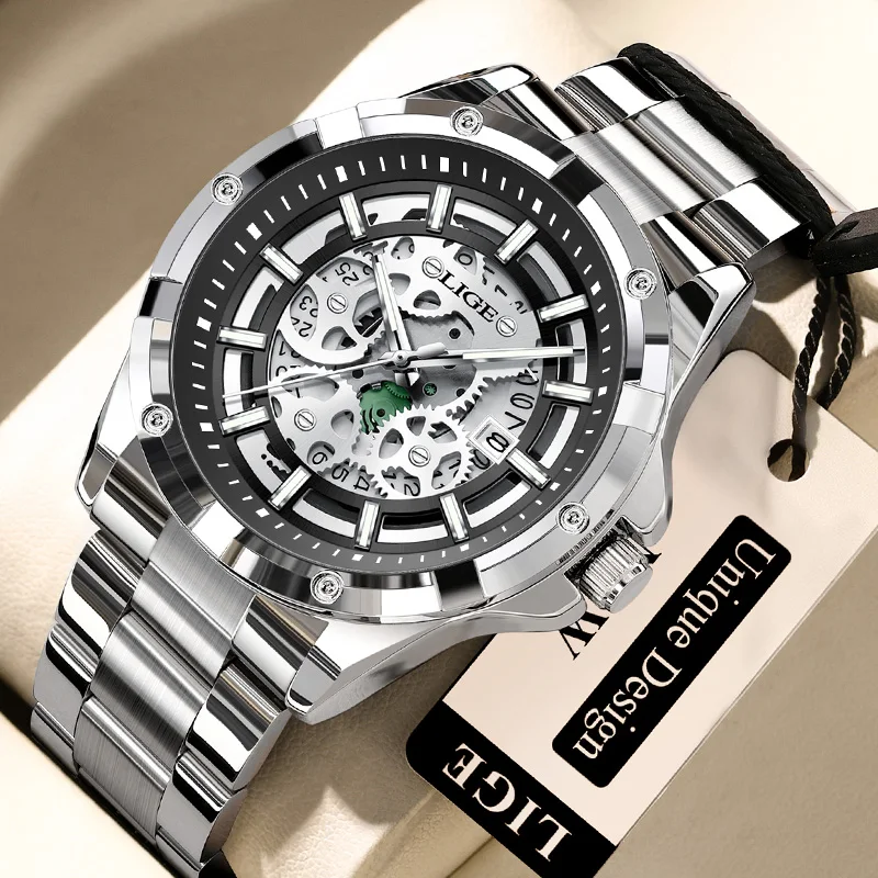 LIGE Mens Quartz Watches Top Brand Luxury Stainless Steel Waterproof Hollow Out Design Dial Male Wristwatches Relogios Masculino
LIGE Mens Quartz Watches Top Brand Luxury Stainless Steel Waterproof Hollow Out Design Dial Male Wristwatches Relogios Masculino