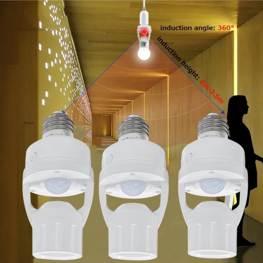 E27 датчик человека держатель лампы конвертер 100-240 В детектор движения основание лампы держатель управления умный переключатель цоколь лампы для прихожей
E27 датчик человека держатель лампы конвертер 100-240 В детектор движения основание лампы держатель управления умный переключатель цоколь лампы для прихожей