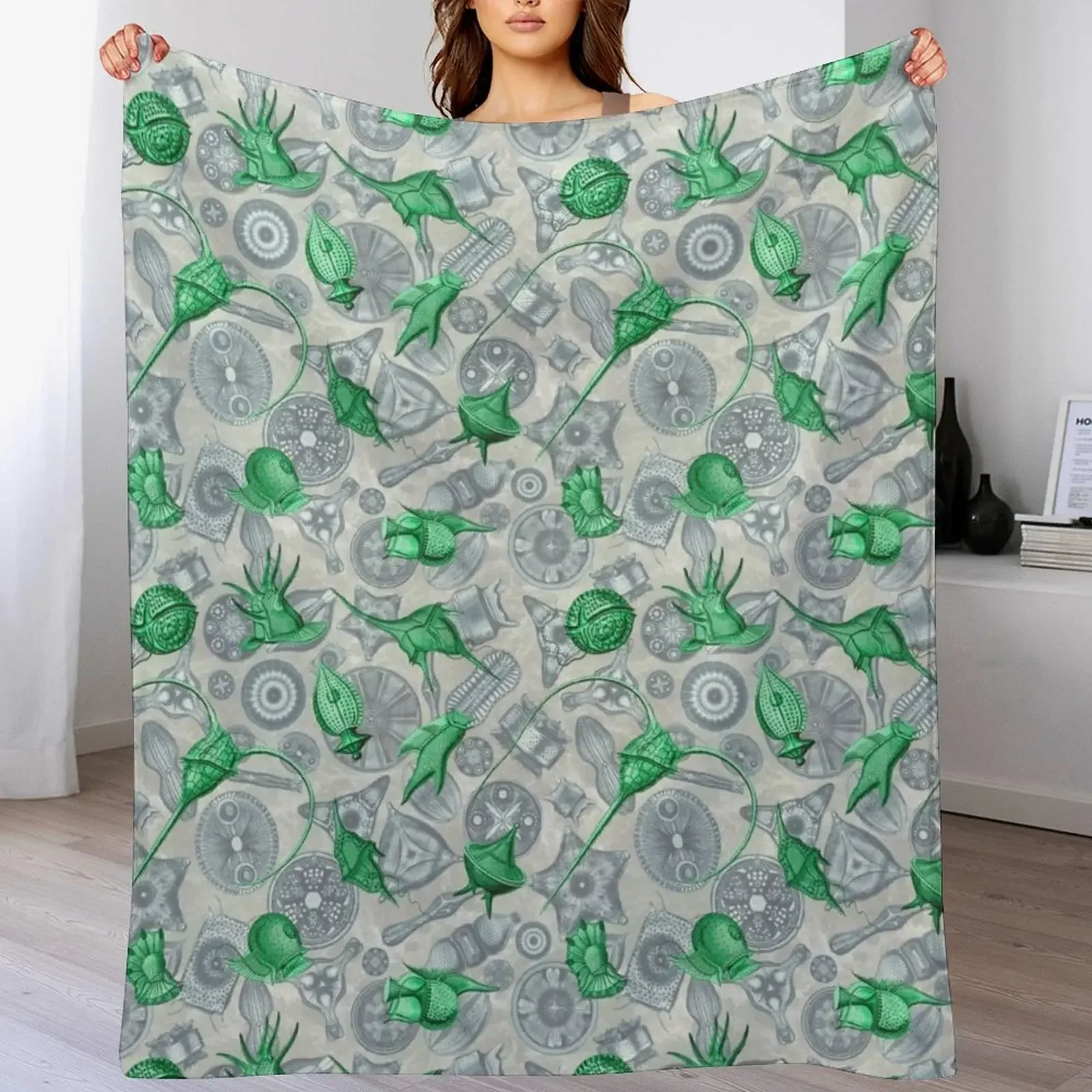 Ernst Haeckel Green Peridinea Algae Over Cerulean Diatoms Throw Blanket Plush Fuzzy Cozy Blanket for Couch Sofa
Ernst Haeckel Green Peridinea Algae Over Cerulean Diatoms Throw Blanket Plush Fuzzy Cozy Blanket for Couch Sofa