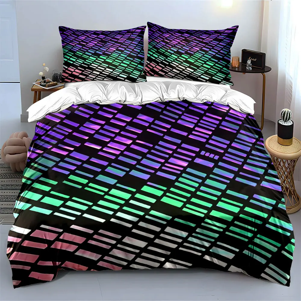3Pcs Holographic Gradient Blocks Bedding Set, Iridescent Pattern Duvet Cover + 2 Pillowcases,Single Double King Queen, Gift
3Pcs Holographic Gradient Blocks Bedding Set, Iridescent Pattern Duvet Cover + 2 Pillowcases,Single Double King Queen, Gift