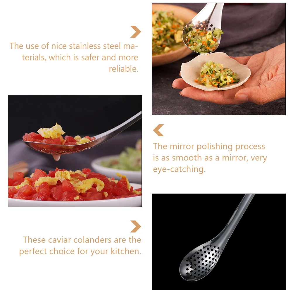 6pcs Stainless Steel Caviar Colanders Porous Design High Efficiency Filtration Mirror Polished Kitchen Utensils For Home Use
6pcs Stainless Steel Caviar Colanders Porous Design High Efficiency Filtration Mirror Polished Kitchen Utensils For Home Use