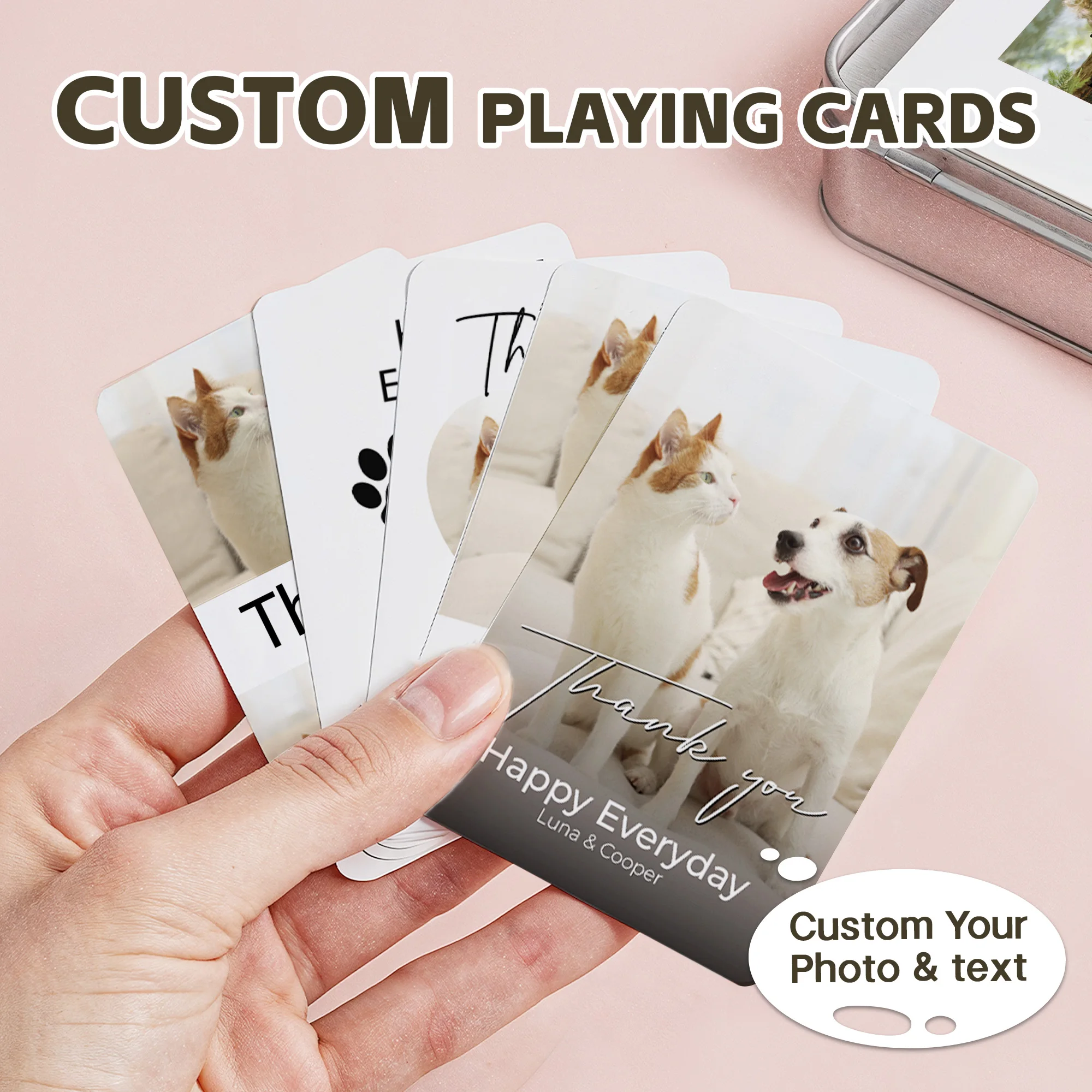 Custom Playing Cards of Photo Personalized Playing Cards of Double-Sided Customization A Deck of Playing Cards for Wedding
Custom Playing Cards of Photo Personalized Playing Cards of Double-Sided Customization A Deck of Playing Cards for Wedding