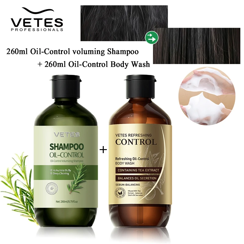 VETES Shampoo and Shower Gel Set 260ml Oil Control Tea Aroma Lasting Deepy Clean Moisturizing and Balancing Water and Oil Care
VETES Shampoo and Shower Gel Set 260ml Oil Control Tea Aroma Lasting Deepy Clean Moisturizing and Balancing Water and Oil Care