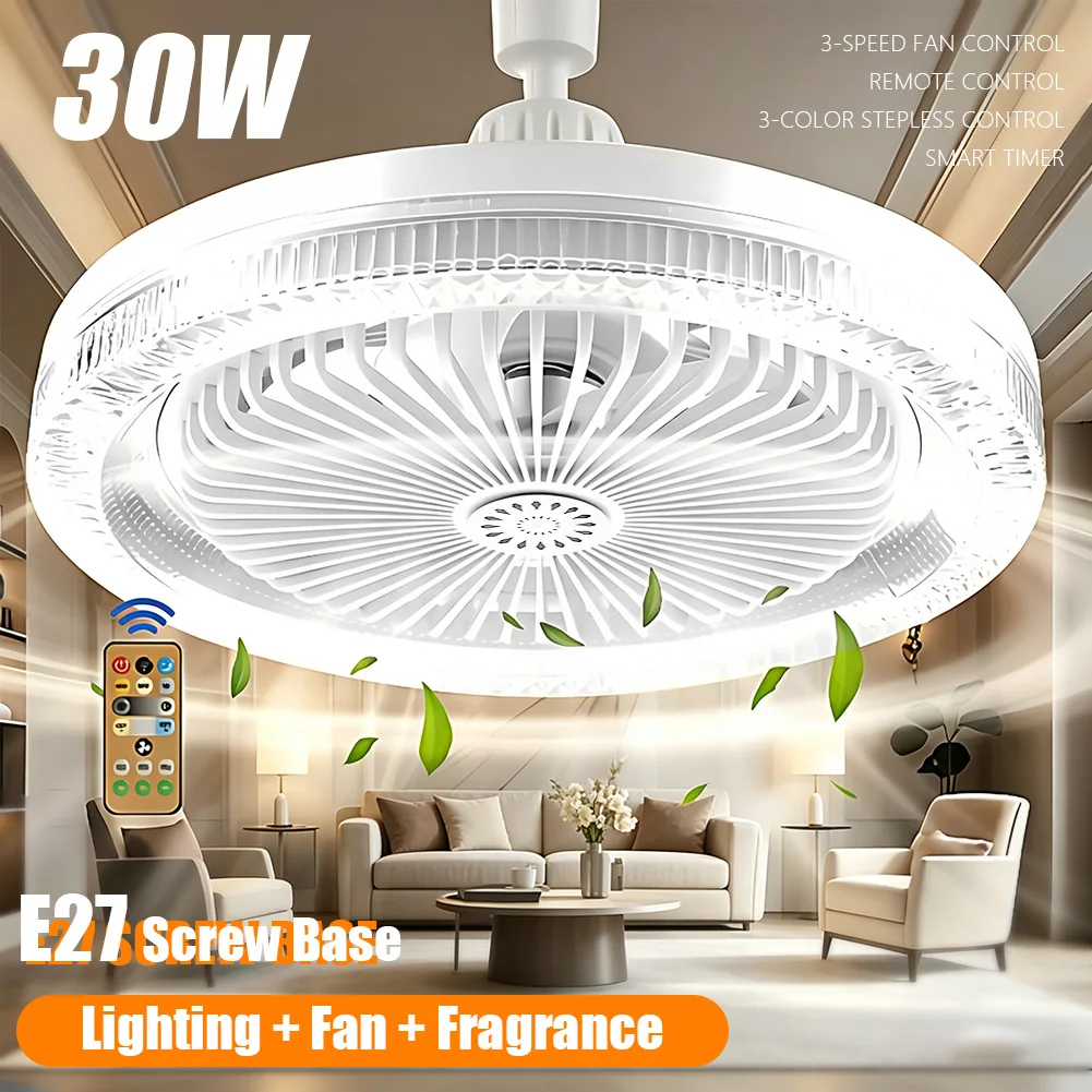 Ceiling Fans with Lights E27 Socket Fan Lamp Remote Control Dimmable 3000K-6000K 3 Wind Speed LED Ceiling Light for Small Room
Ceiling Fans with Lights E27 Socket Fan Lamp Remote Control Dimmable 3000K-6000K 3 Wind Speed LED Ceiling Light for Small Room