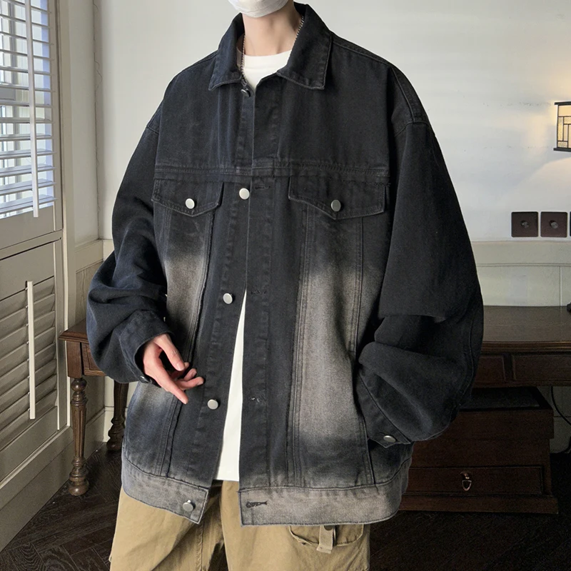 Ретро-рабочая куртка свободного кроя с воротником из денима для мужчин, весна-осень, ветрозащитная верхняя одежда в американском стиле от модного бренда
Ретро-рабочая куртка свободного кроя с воротником из денима для мужчин, весна-осень, ветрозащитная верхняя одежда в американском стиле от модного бренда