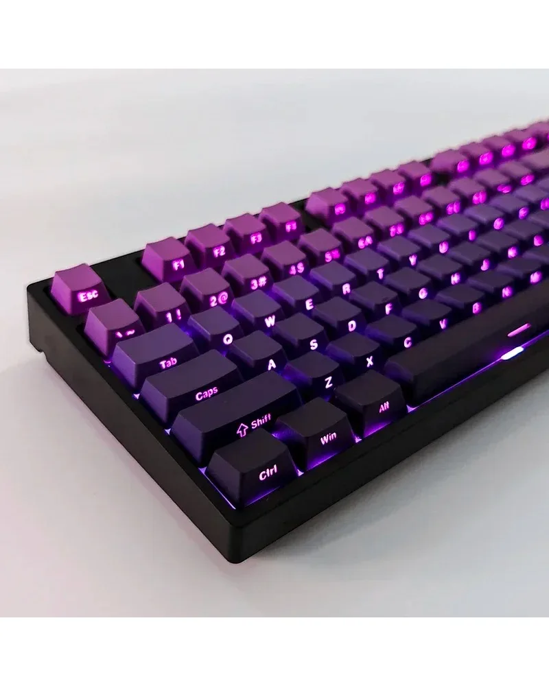 purple and black gradient pbt dye sub keycaps full set oem profile for mechanical keyboards
purple and black gradient pbt dye sub keycaps full set oem profile for mechanical keyboards