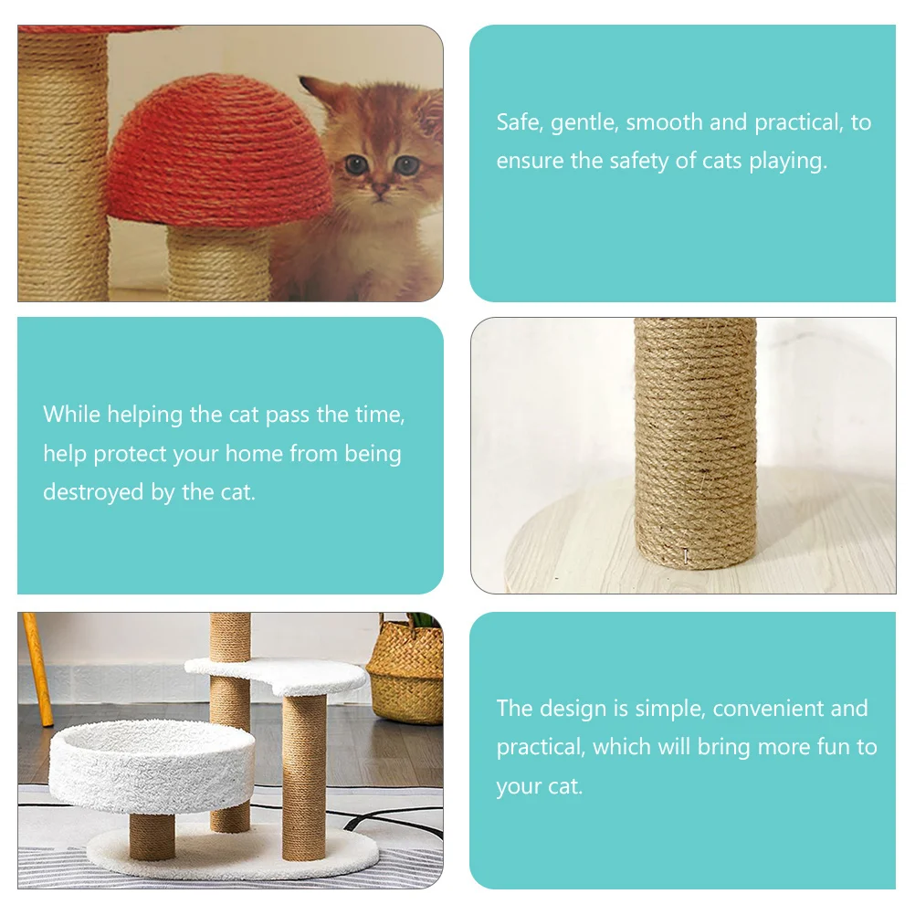 Wooden Cat Climbing Frame Durable Replacement Column Rope Scratching Post Kitten Plaything Home Furniture Strong Structure 
Wooden Cat Climbing Frame Durable Replacement Column Rope Scratching Post Kitten Plaything Home Furniture Strong Structure