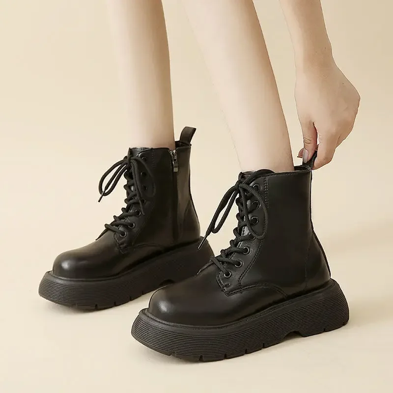 British Style Short Boots for Women 2024 Autumn New Retro Thick Sole Height Increasing Versatile Slimming Women's Shoes Sneakers
British Style Short Boots for Women 2024 Autumn New Retro Thick Sole Height Increasing Versatile Slimming Women's Shoes Sneakers