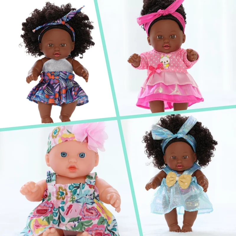 20CM American African Black Doll With Clothes Full Vinyl Body Curly Hair Dolls Realistic Black Baby Doll Girls Birthday Gifts
20CM American African Black Doll With Clothes Full Vinyl Body Curly Hair Dolls Realistic Black Baby Doll Girls Birthday Gifts