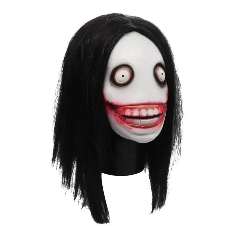 Halloween Jeff The Killer Mask with Black Wig Creepy Smiling Ghost Horror Mask Cosplay Scary Demon Prop for Haunted House Party
Halloween Jeff The Killer Mask with Black Wig Creepy Smiling Ghost Horror Mask Cosplay Scary Demon Prop for Haunted House Party