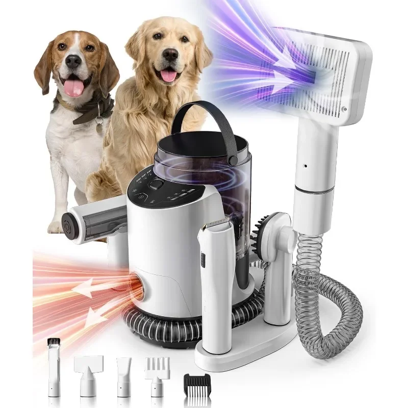 Dog Grooming Kit & Pet Hair Dryer & Dog Electric Clippers, 3L Large Capacity with 8 Grooming Tools 
Dog Grooming Kit & Pet Hair Dryer & Dog Electric Clippers, 3L Large Capacity with 8 Grooming Tools