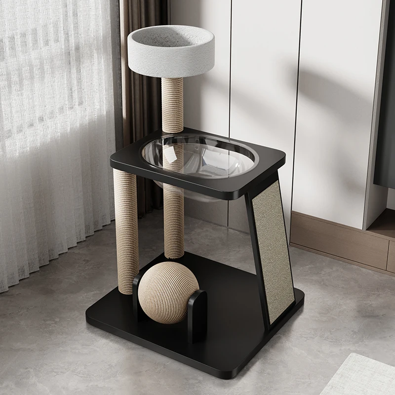 Solid wood black cat climbing frame frame scratching column fat nest small apartment does not occupy space capsule
Solid wood black cat climbing frame frame scratching column fat nest small apartment does not occupy space capsule