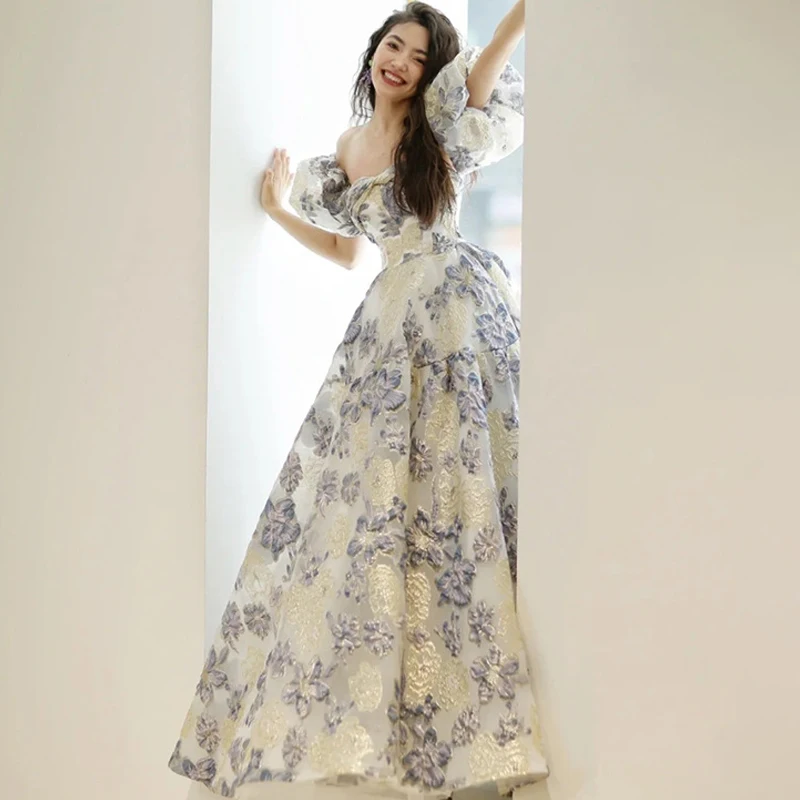 French Evening Party Dress Sexy Elegant Cheongsam Retro Flower Qipao Off Shoulder Wedding Prom Gown Female Temperament Vestidos
French Evening Party Dress Sexy Elegant Cheongsam Retro Flower Qipao Off Shoulder Wedding Prom Gown Female Temperament Vestidos