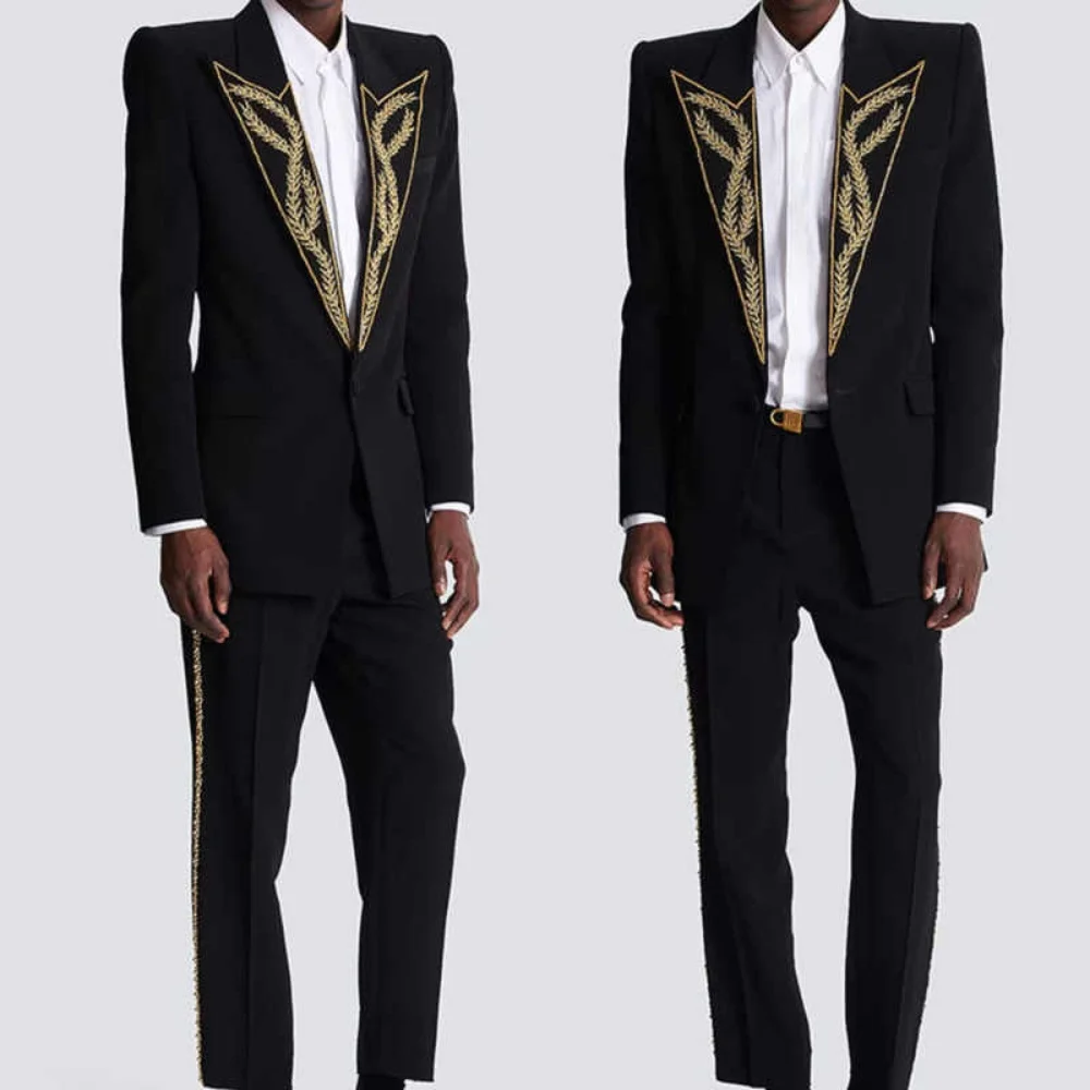 Elegant Men Suits Slim Fit 2 Pieces Blazer Pants Peaked Lapel Formal Business Occasion Party Prom Custom Made Plus Size
Elegant Men Suits Slim Fit 2 Pieces Blazer Pants Peaked Lapel Formal Business Occasion Party Prom Custom Made Plus Size