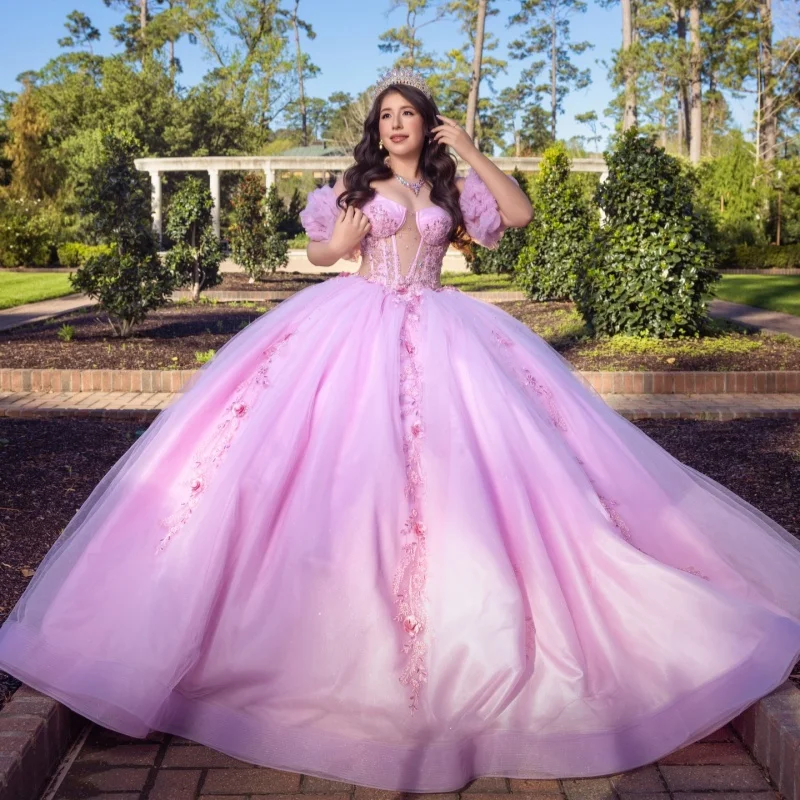 Pink Quinceanera Dress off-shoulder Crystal Glitter Flower Decal Long tail vestidos de 15 Quinceanera Customize
Pink Quinceanera Dress off-shoulder Crystal Glitter Flower Decal Long tail vestidos de 15 Quinceanera Customize