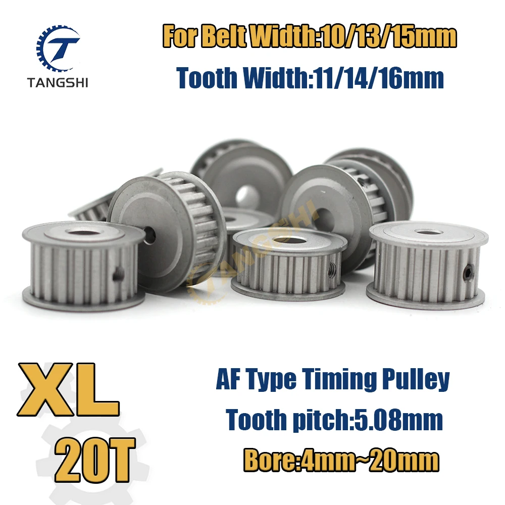 XL 20 teeth Synchronous Timing Pulley Bore 4mm to 20mm for Width 10/13/15mm Belt XL 20 Teeth Timing Pulley
XL 20 teeth Synchronous Timing Pulley Bore 4mm to 20mm for Width 10/13/15mm Belt XL 20 Teeth Timing Pulley