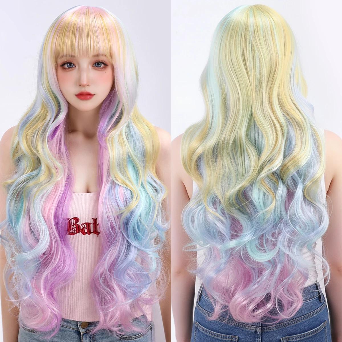 Universal 80CM color long straight synthetic fiber wig
Universal 80CM color long straight synthetic fiber wig