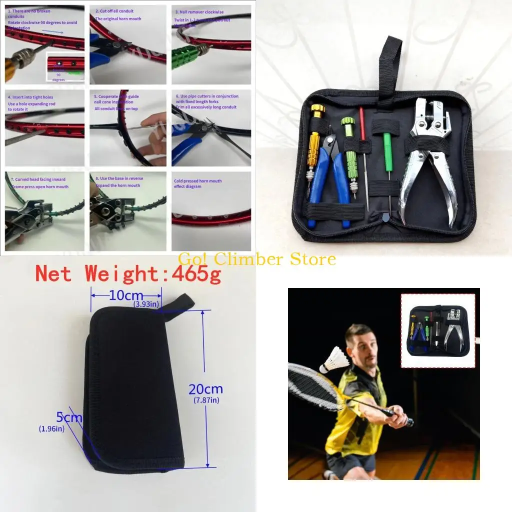 Q84C Professional Badminton Racket Grommet Flaring Tool Set With Metal Plastic Construction For Precise String Protection
Q84C Professional Badminton Racket Grommet Flaring Tool Set With Metal Plastic Construction For Precise String Protection