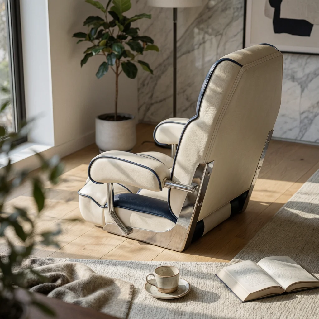 Marine Steering Chair Blue and White Upholstered Steering Chair Helmsperson Boat Seat Rounded Edges Helm Boat Seat
Marine Steering Chair Blue and White Upholstered Steering Chair Helmsperson Boat Seat Rounded Edges Helm Boat Seat