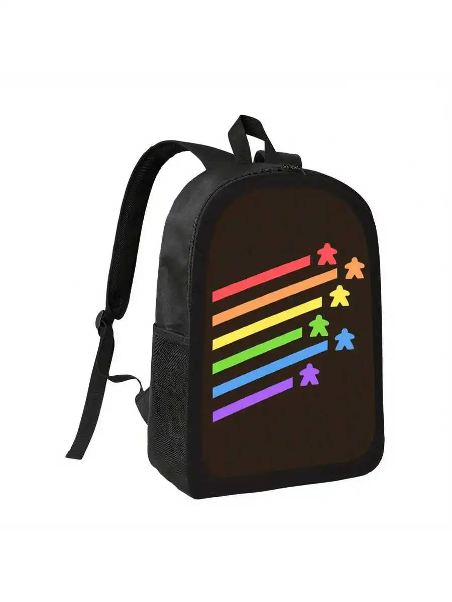 Rainbow Meeple Print Double Shoulder Backpack For Adults Lightweight Large Capacity Adjustable Straps
Rainbow Meeple Print Double Shoulder Backpack For Adults Lightweight Large Capacity Adjustable Straps