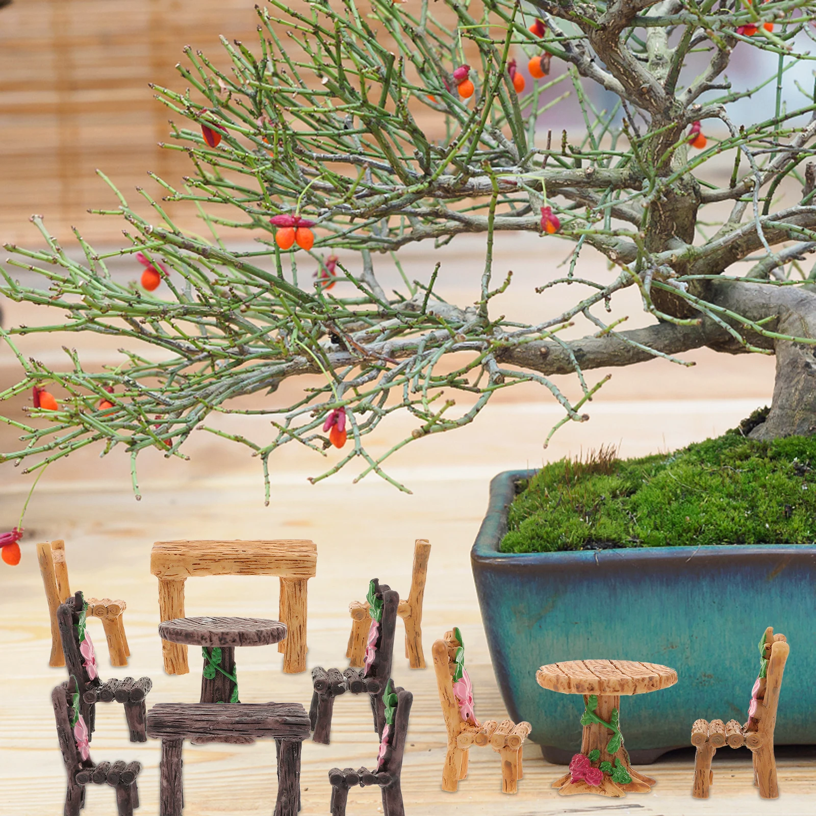 4set Miniature Table Chair Set Resin Micro Landscape Ornament Diy Garden Decor For Home Bonsai Landscaping Simulated niture
4set Miniature Table Chair Set Resin Micro Landscape Ornament Diy Garden Decor For Home Bonsai Landscaping Simulated niture