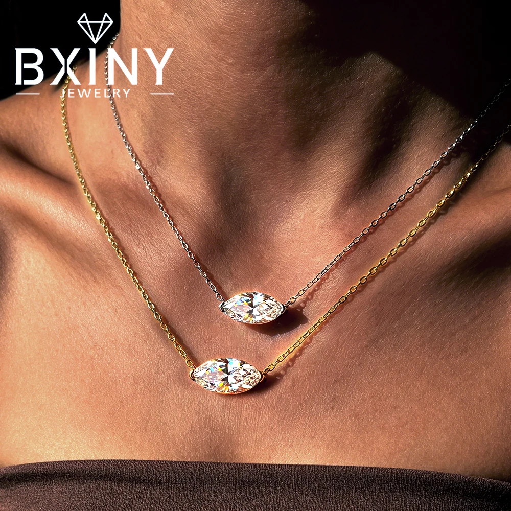 BXINY 1-3CT Marquise Cut Moissanite Pendant Necklace 100%S925 Silver East West Solitaire Lab Diamond NeckChain for Women Jewelry
BXINY 1-3CT Marquise Cut Moissanite Pendant Necklace 100%S925 Silver East West Solitaire Lab Diamond NeckChain for Women Jewelry