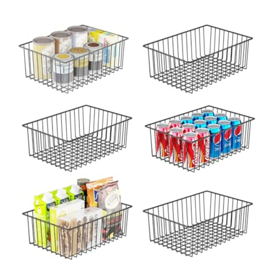 Large Wire Baskets for Organization, Metal Pantry Storage Baskets for Cabinet, Kitchen, Garage, Bathroom, Black
Large Wire Baskets for Organization, Metal Pantry Storage Baskets for Cabinet, Kitchen, Garage, Bathroom, Black