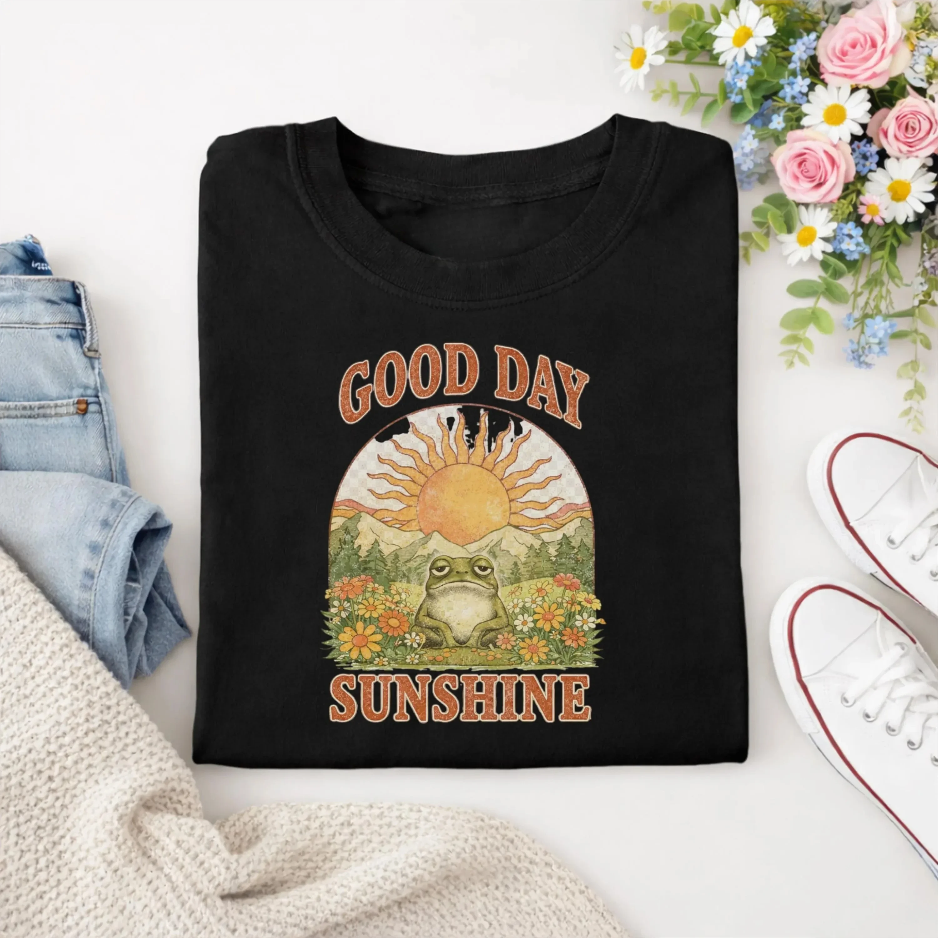 Plus Size Summer Women's Good Day Sunshine Print T-Shirt Cotton Breathable Stylish Versatile Street Style Oversized
Plus Size Summer Women's Good Day Sunshine Print T-Shirt Cotton Breathable Stylish Versatile Street Style Oversized