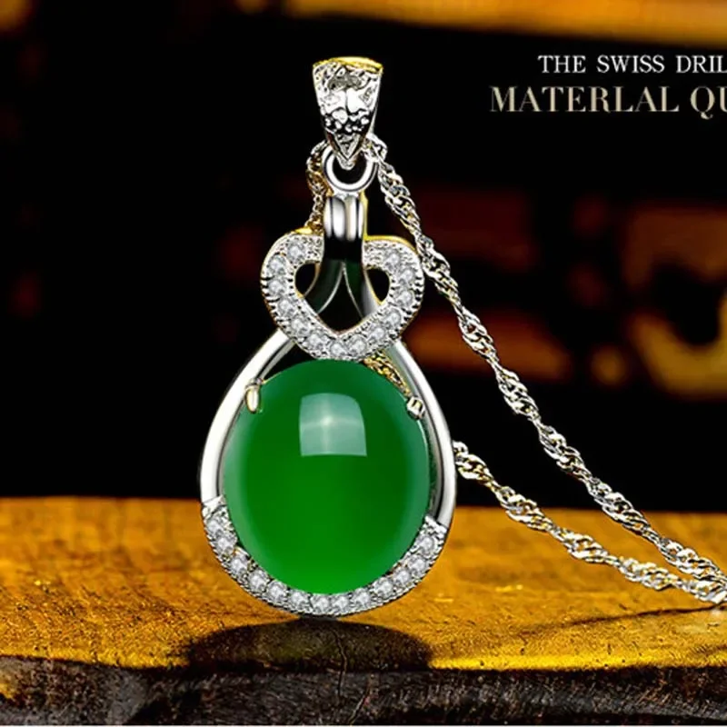 New Fashion Luxury Opal Classic Green Crystal Water Drop Pendant Necklace for Women Fashion Water-wave Chain Charm Jewelry
New Fashion Luxury Opal Classic Green Crystal Water Drop Pendant Necklace for Women Fashion Water-wave Chain Charm Jewelry