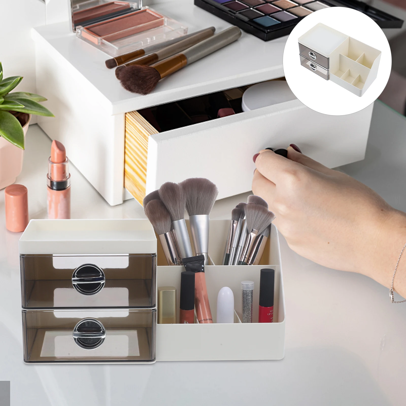 Storage Box Drawer Organizer Gray White Small Desktop Makeup Skin Care Efficient Solution Versatile Bedroom Salons
Storage Box Drawer Organizer Gray White Small Desktop Makeup Skin Care Efficient Solution Versatile Bedroom Salons