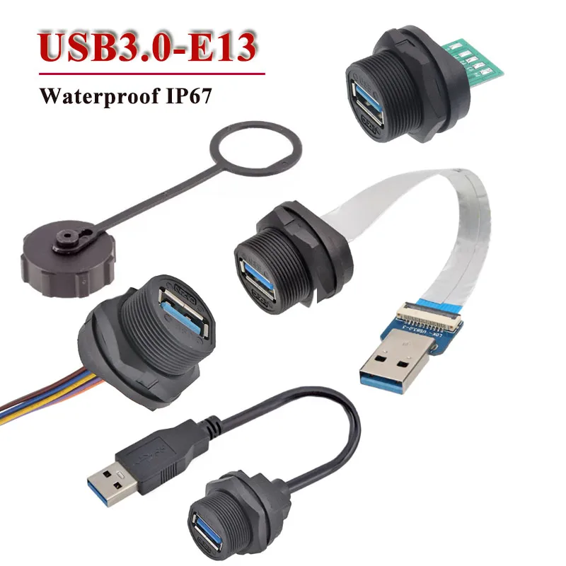 Waterproof E13 USB3.0 Socket Connector Cable Outdoor IP67 PCB Solder Board Dual Female Socket with Line USB3.0 Plug with Wire
Waterproof E13 USB3.0 Socket Connector Cable Outdoor IP67 PCB Solder Board Dual Female Socket with Line USB3.0 Plug with Wire