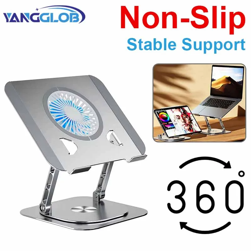 Laptop Stand 360° Rotatable Aluminum Alloy Tablet Cooling Stand with Folding Fan Radiator Support Lift Anti-skid for 7-17 Inch
Laptop Stand 360° Rotatable Aluminum Alloy Tablet Cooling Stand with Folding Fan Radiator Support Lift Anti-skid for 7-17 Inch