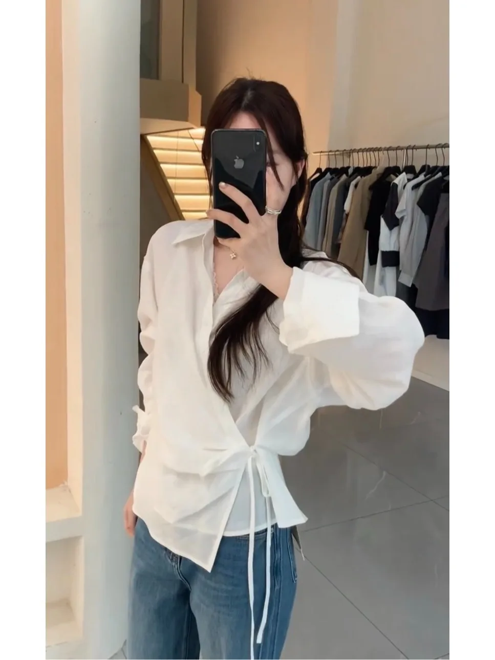 Women's Cotton Linen Shirt V-Neck Tie Waist Long Sleeve Spring New Design Sensation White Commute Top French Style Fashion
Women's Cotton Linen Shirt V-Neck Tie Waist Long Sleeve Spring New Design Sensation White Commute Top French Style Fashion