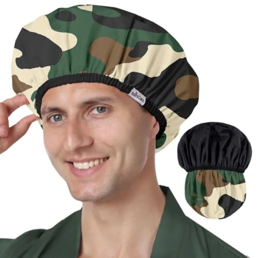 Shower Cap for Men, Waterproof Reusable Hair Cap with Dual-Layer Design, Reversible Double-Sided Use, Stretchable Elastic Band,
Shower Cap for Men, Waterproof Reusable Hair Cap with Dual-Layer Design, Reversible Double-Sided Use, Stretchable Elastic Band,