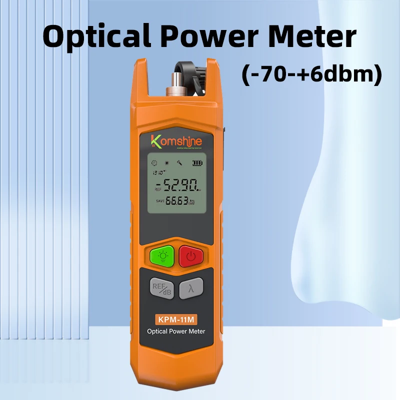 Komshine KPM-11M Fiber Optical Power Meter -70-+6dBm / -50-+26dBm FTTH Tester Tools Fiber Equiment Mini OPM Telcommunication
Komshine KPM-11M Fiber Optical Power Meter -70-+6dBm / -50-+26dBm FTTH Tester Tools Fiber Equiment Mini OPM Telcommunication